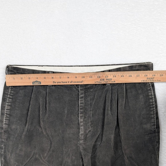 Vintage Brooks Brothers Pants Mens 38x30 Brown Corduroy Pleated Cuffed Y2K - Picture 3 of 8